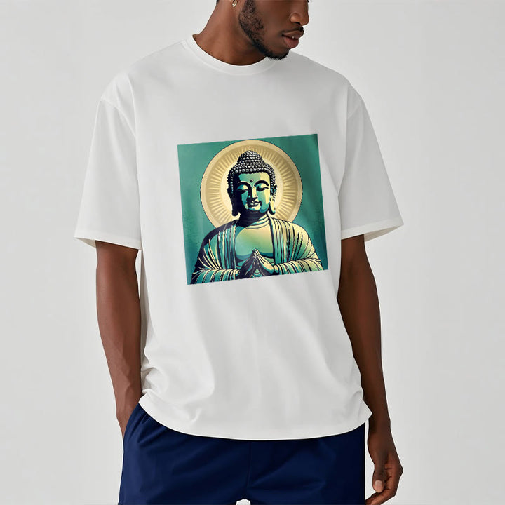 Camisa Buddha Stones Aura Green Buddha Tee - image 4