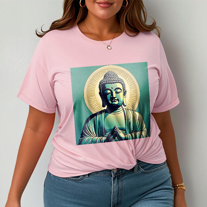 Camisa Buddha Stones Aura Green Buddha Tee - image 15