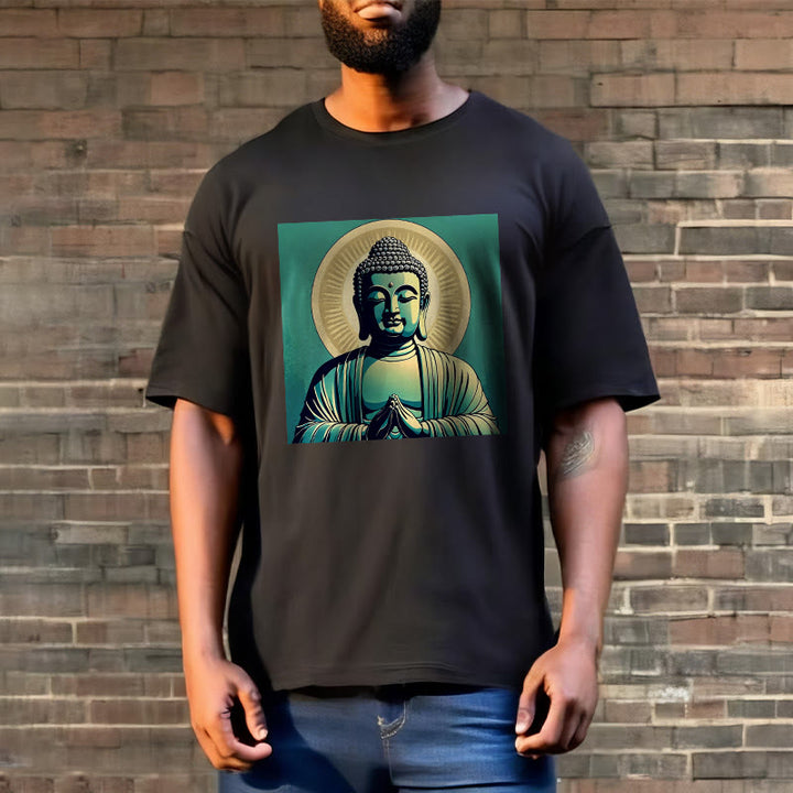 Camisa Buddha Stones Aura Green Buddha Tee - image 8