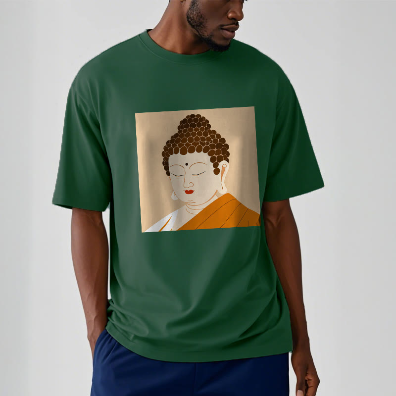 Camiseta de Buda con Piedras, Ojos Cerrados y Relajación - image 11