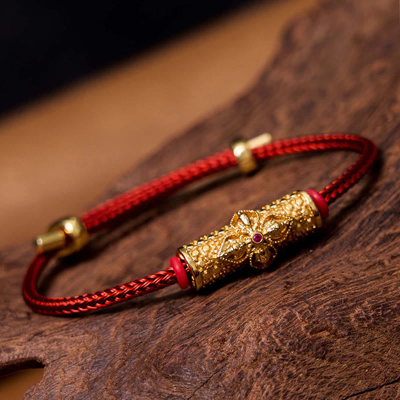Pulsera de Cuerda Roja de Suerte de Cobre Buddha Stones