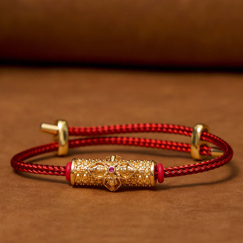 Pulsera de Cuerda Roja de Suerte de Cobre Buddha Stones