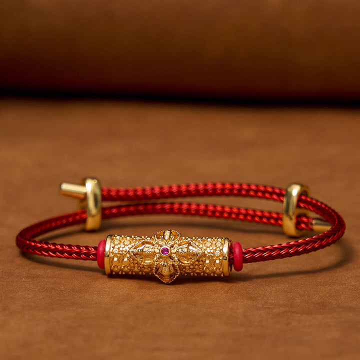 Pulsera de Cuerda Roja de Suerte de Cobre Buddha Stones
