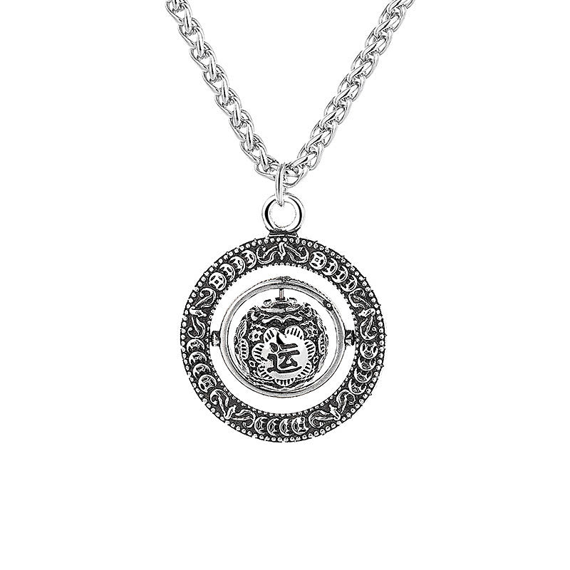 Colgante de collar giratorio de cobre con diseño de Buddha Stones que mejoran la suerte