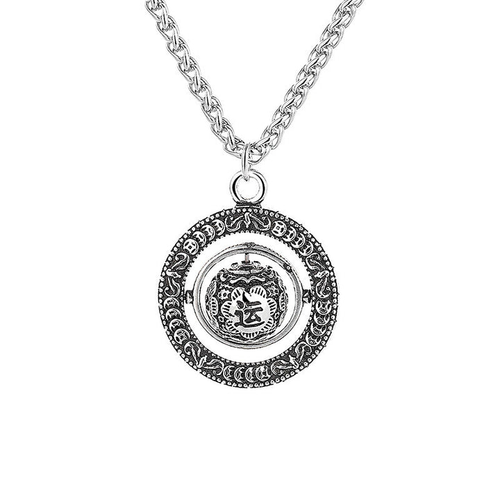 Colgante de collar giratorio de cobre con diseño de Buddha Stones que mejoran la suerte