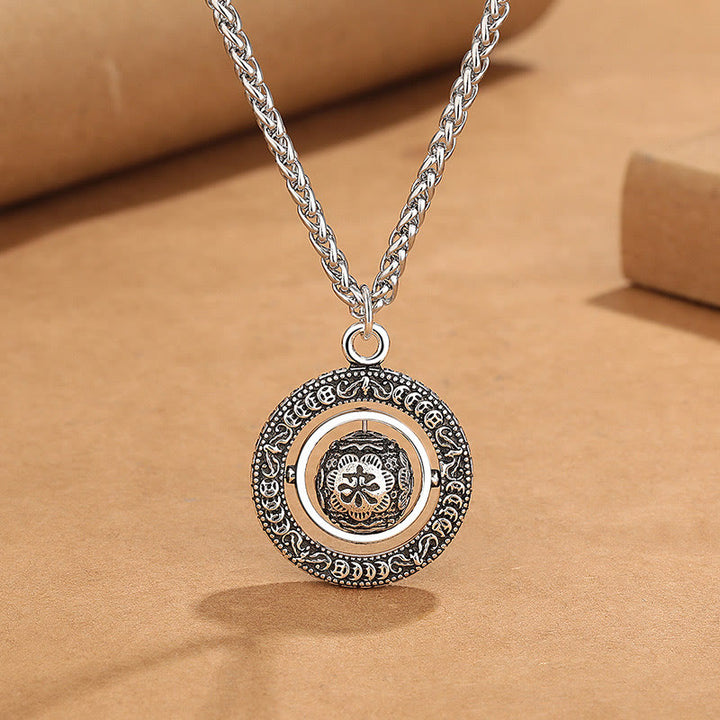 Colgante de collar giratorio de cobre con diseño de Buddha Stones que mejoran la suerte