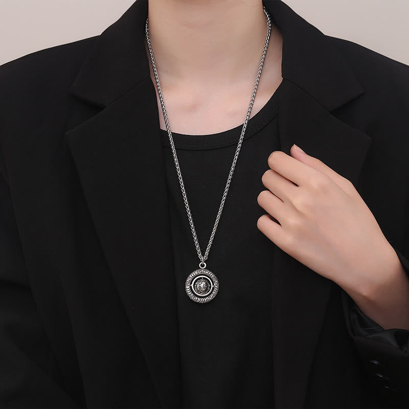 Colgante de collar giratorio de cobre con diseño de Buddha Stones que mejoran la suerte