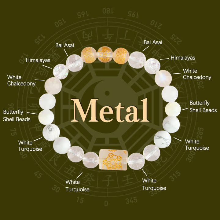 Pulsera de la suerte y la riqueza con Buddha Stones, cinco elementos, dios de la riqueza, varios cristales de ágata