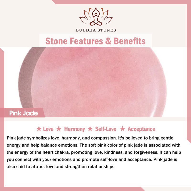 Pulsera de Jade Rosa Polvoriento Natural para el Amor Propio Buddha Stones