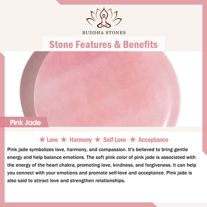 Pulsera de Jade Rosa Polvoriento Natural para el Amor Propio Buddha Stones