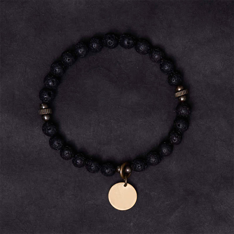 Pulsera de piedra de lava natural con Buddha Stones que proporciona apoyo y calma - image 2