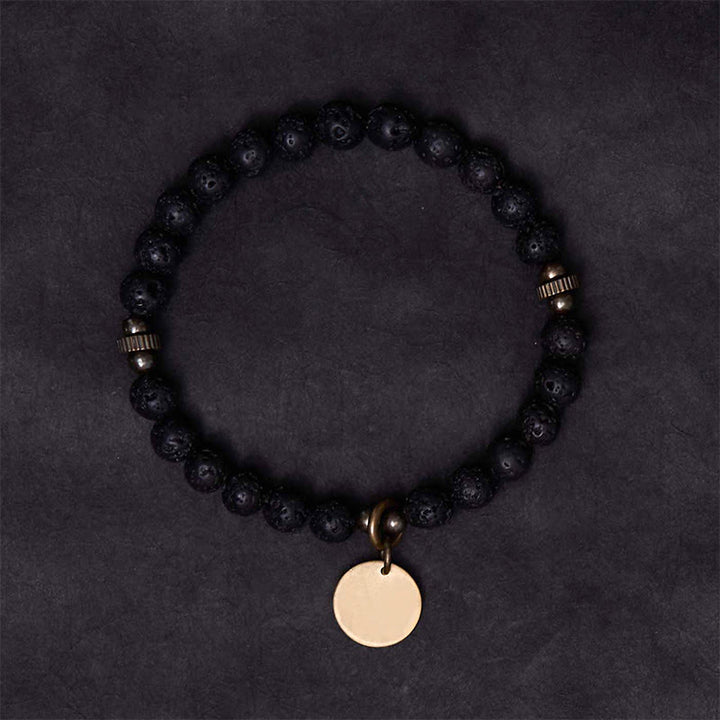 Pulsera de piedra de lava natural con Buddha Stones que proporciona apoyo y calma - image 2