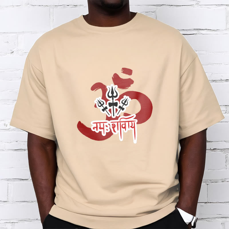 Camiseta de algodón con tres pequeños tridentes y Buddha Stones OM NAMAH SHIVAYA - image 2