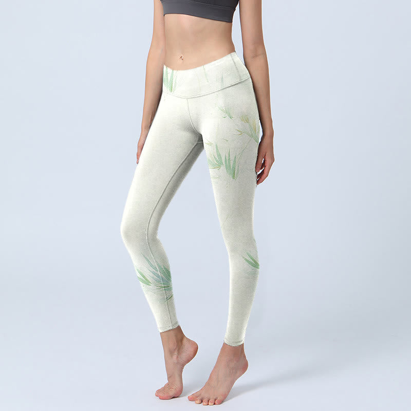 Leggings deportivos con estampado de Buddha Stones para mujer - Marfil - US18,UK/AU22,EU50 (4XL) - image 1