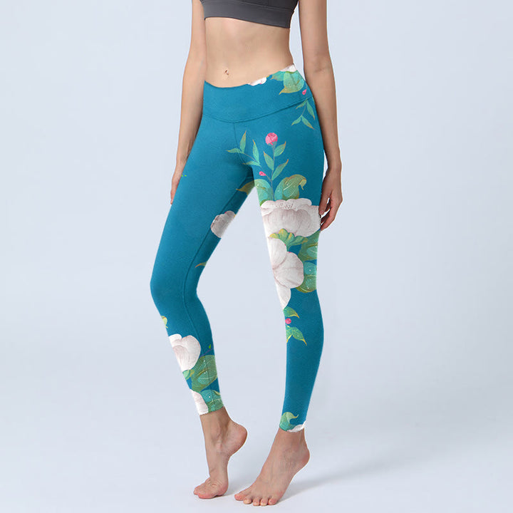 Leggings deportivos con estampado de Buddha Stones para mujer - Azul cielo profundo - US18,UK/AU22,EU50 (4XL) - image 1