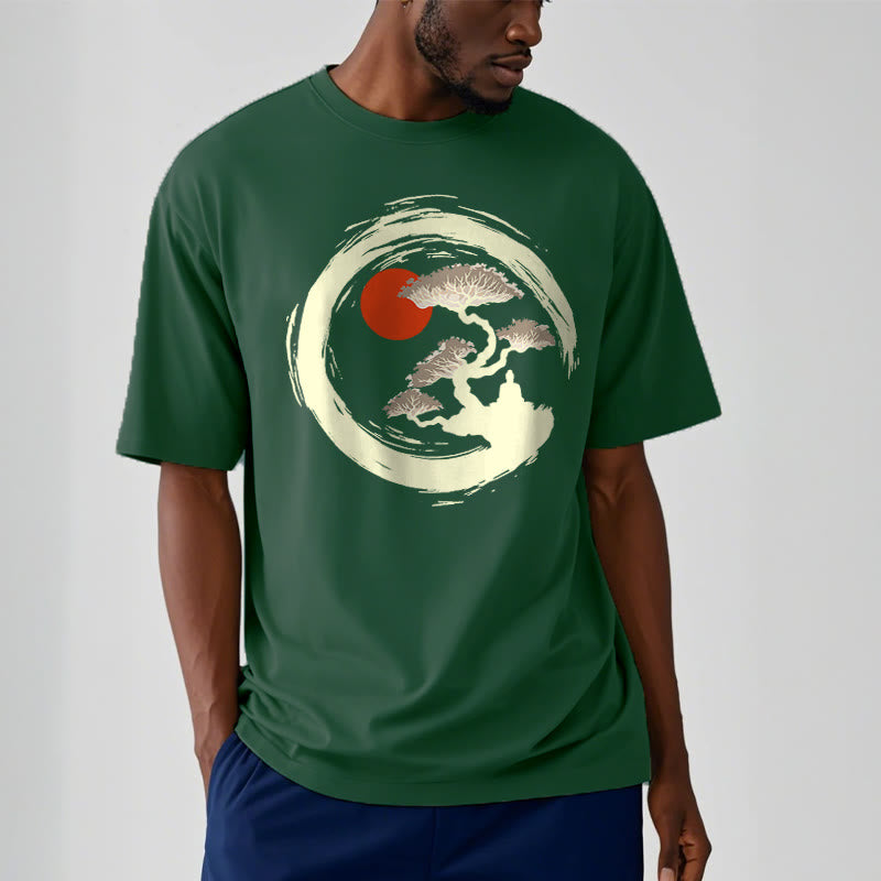 Buddha Stones Sol Rojo Pino Círculo Zen Meditación Buda Camiseta - image 12