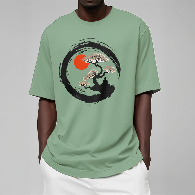 Buddha Stones Sol Rojo Pino Círculo Zen Meditación Buda Camiseta - image 16