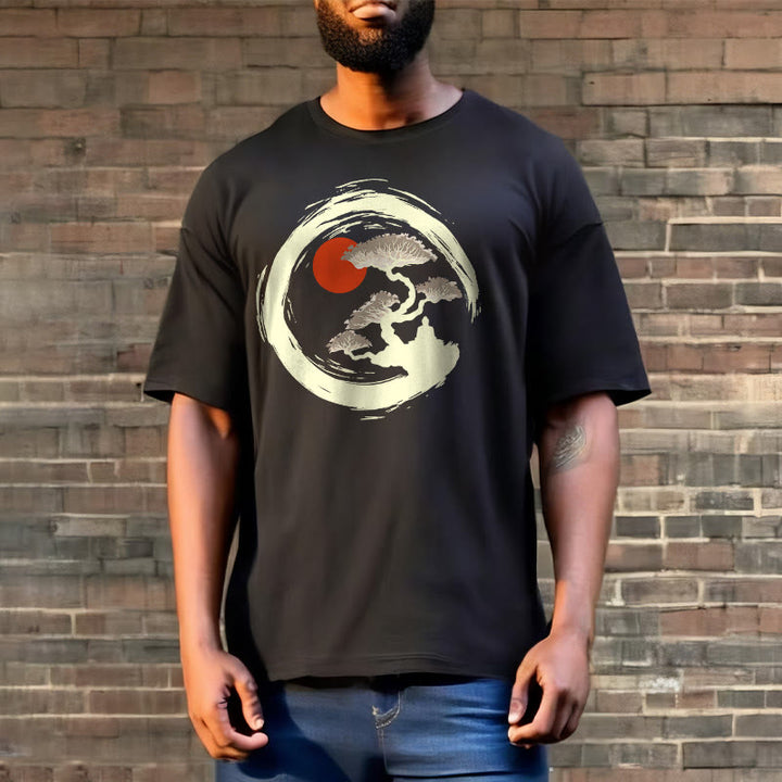 Buddha Stones Sol Rojo Pino Círculo Zen Meditación Buda Camiseta - image 4