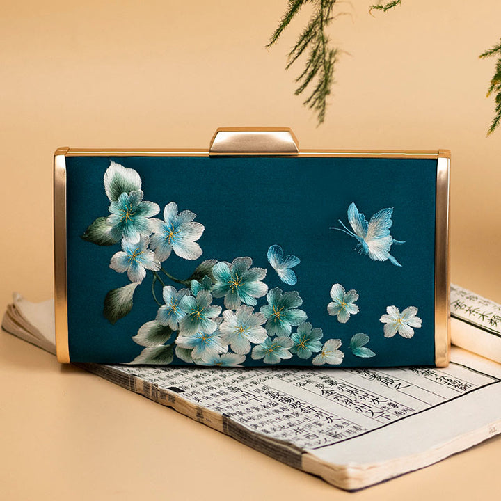 Bolso de mano con diseño de Buddha Stones, clavel, peonía, begonia, bordado, para boda, para ir de compras, bandolera