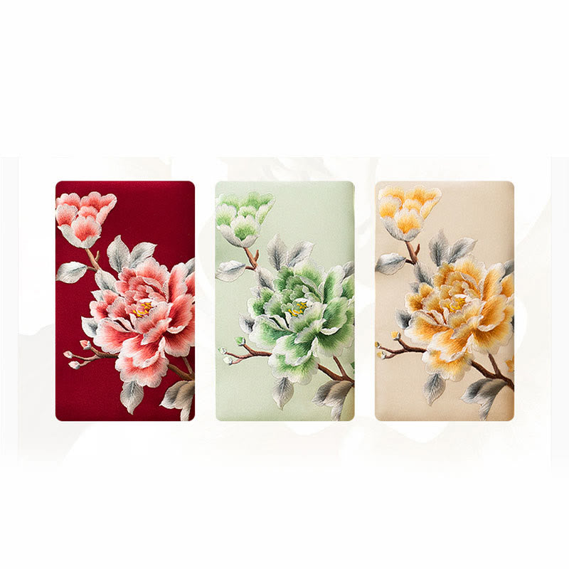 Bolso de mano con diseño de Buddha Stones, clavel, peonía, begonia, bordado, para boda, para ir de compras, bandolera