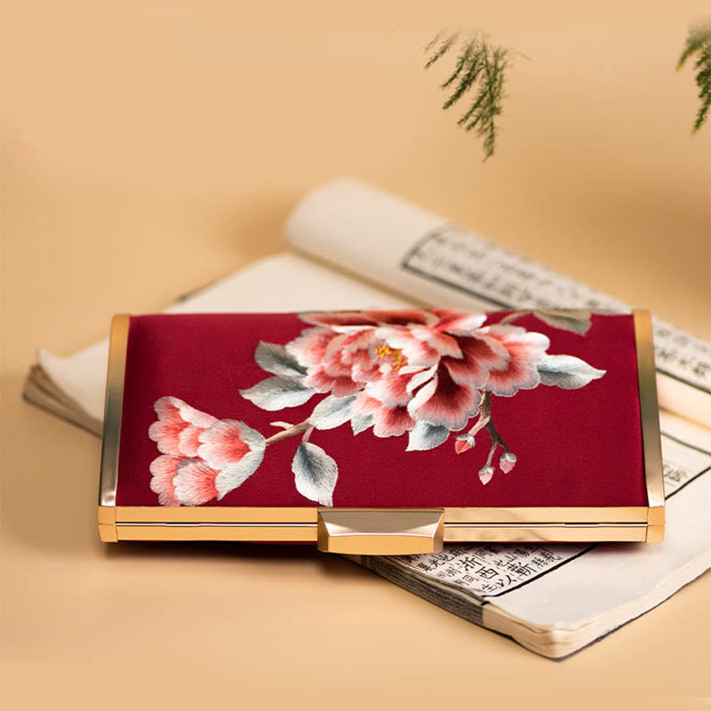 Bolso de mano con diseño de Buddha Stones, clavel, peonía, begonia, bordado, para boda, para ir de compras, bandolera