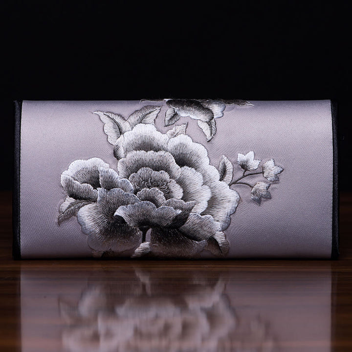 Bolso de mano largo con bordado de Buddha Stones para ir de compras