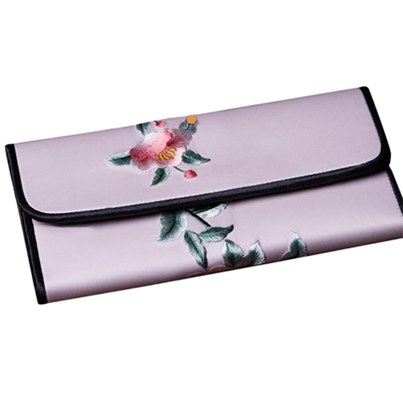 Bolso de mano largo con bordado de Buddha Stones para ir de compras