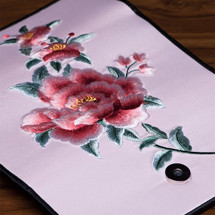 Bolso de mano largo con bordado de Buddha Stones para ir de compras