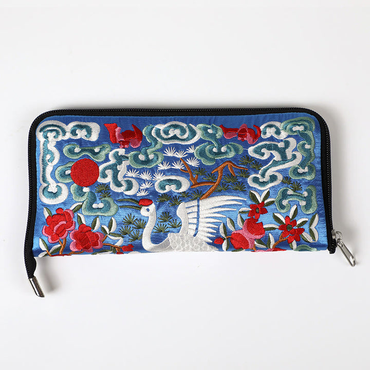 Cartera de mano con bordado de Qilin Su, dragón, fénix y bestia mítica, con Buddha Stones
