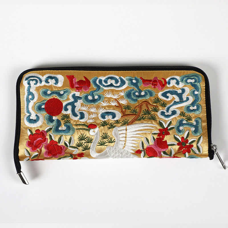 Cartera de mano con bordado de Qilin Su, dragón, fénix y bestia mítica, con Buddha Stones