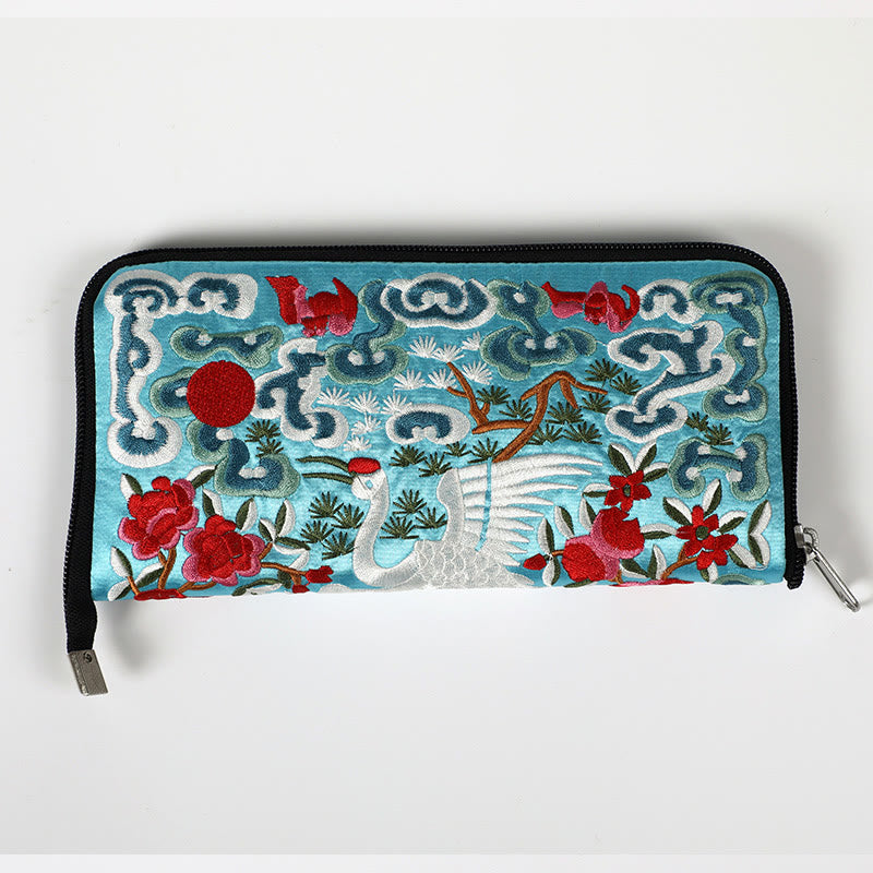 Cartera de mano con bordado de Qilin Su, dragón, fénix y bestia mítica, con Buddha Stones