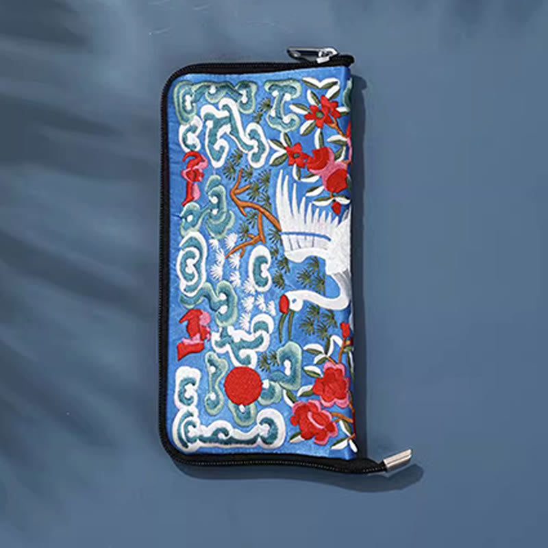 Cartera de mano con bordado de Qilin Su, dragón, fénix y bestia mítica, con Buddha Stones