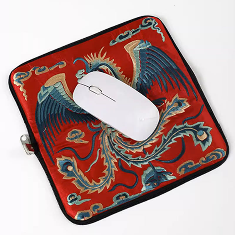Cartera de mano con bordado de Qilin Su, dragón, fénix y bestia mítica, con Buddha Stones