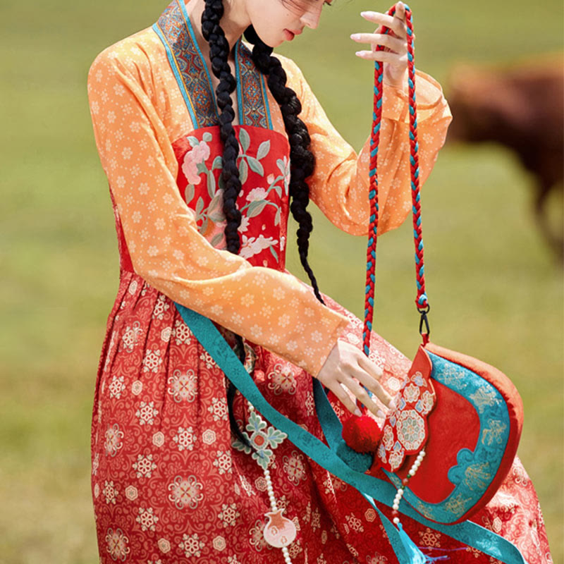 Bolso de mano estilo étnico con Buddha Stones y bordado Su para compras