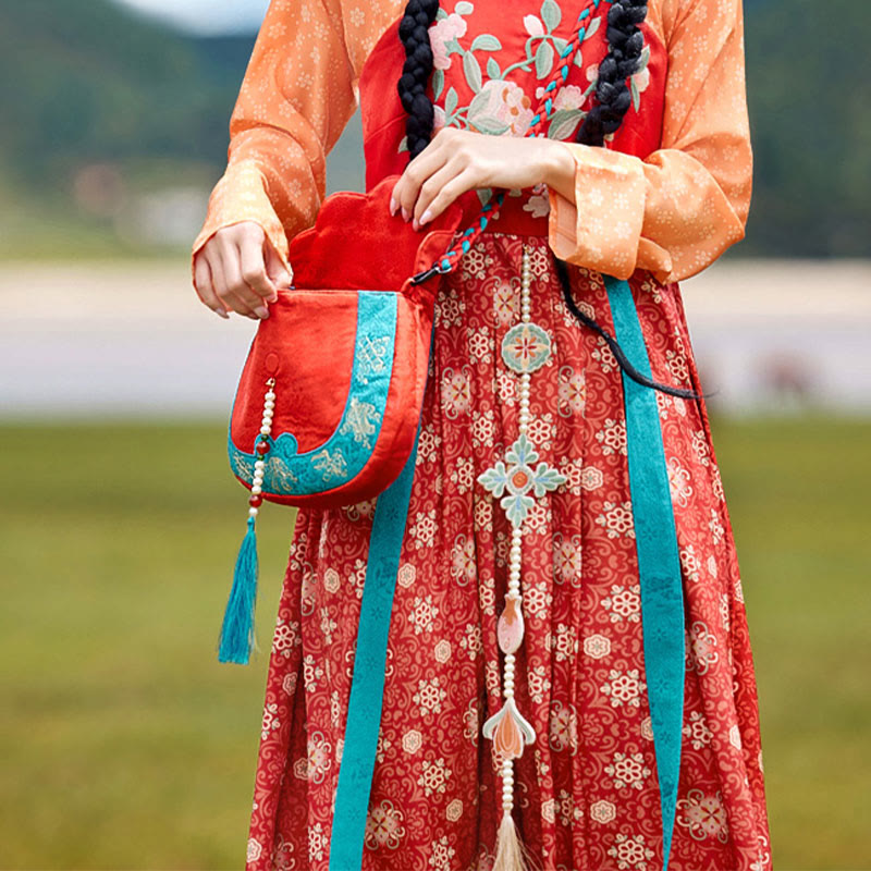 Bolso de mano estilo étnico con Buddha Stones y bordado Su para compras