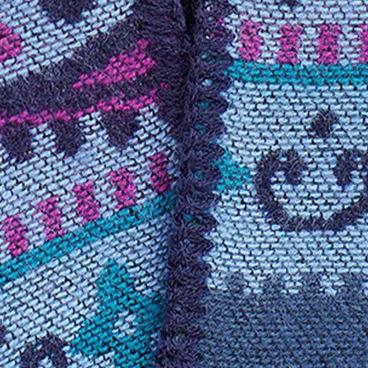 Chal cálido y suave con diseño de flores y rayas horizontales geométricas tibetanas con Buddha Stones para otoño e invierno