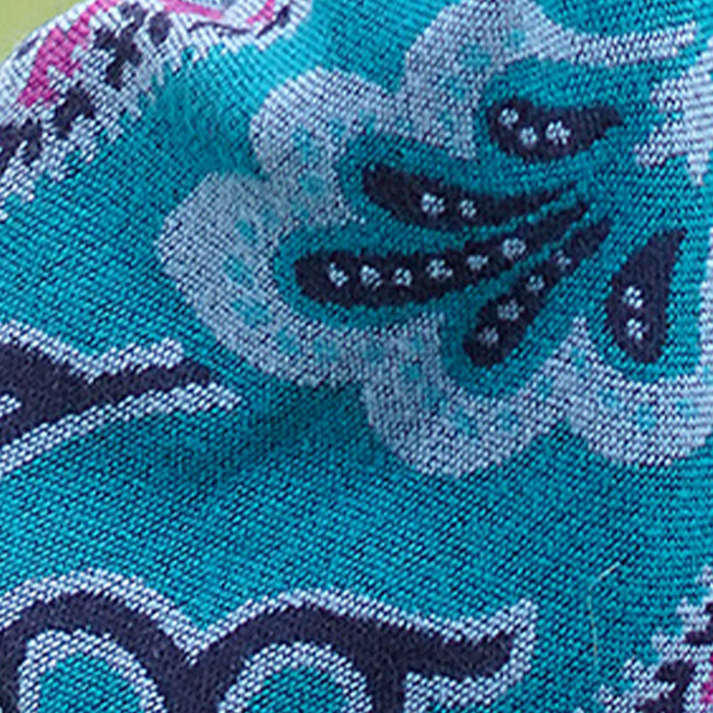 Chal cálido y suave con diseño de flores y rayas horizontales geométricas tibetanas con Buddha Stones para otoño e invierno