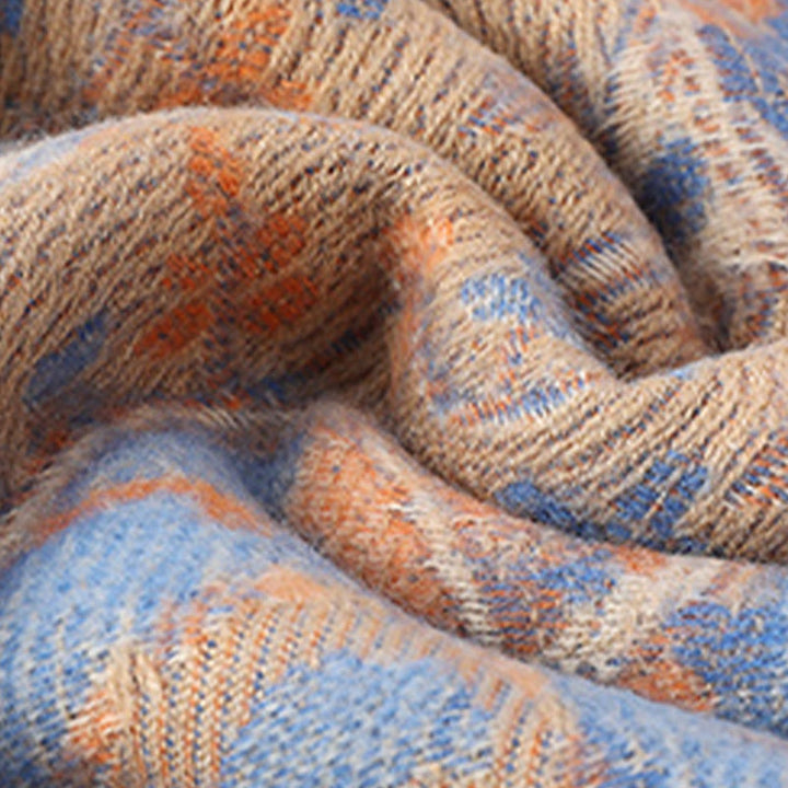 Chal de borlas con diseño de flores de anacardo tibetanas y Buddha Stones para otoño e invierno, bufanda suave