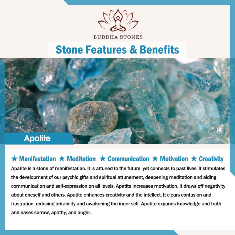 Pulsera de motivación de apatita con Buddha Stones