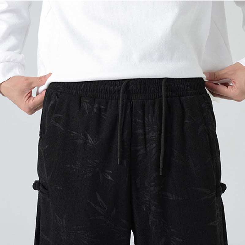 Pantalones de pana con botones de rana y bolsillos para hombre de Buddha Stones para otoño e invierno - image 16