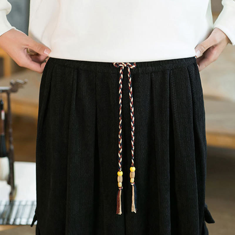 Pantalones cargo de pana de chenilla con cordón y bolsillos para hombre de Buddha Stones para otoño e invierno - image 10