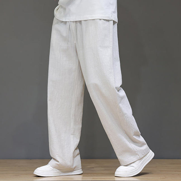 Pantalones rectos de lino y algodón de verano para hombre con bolsillos de Buddha Stones - Lino - US/UK/AU46, EU56 (5XL) - image 11