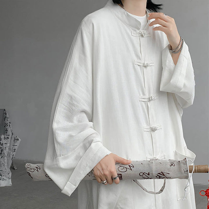 Conjunto de 2 Buddha Stones y pantalones de manga larga con botones de rana para hombre, de algodón, para meditación y zen - image 10