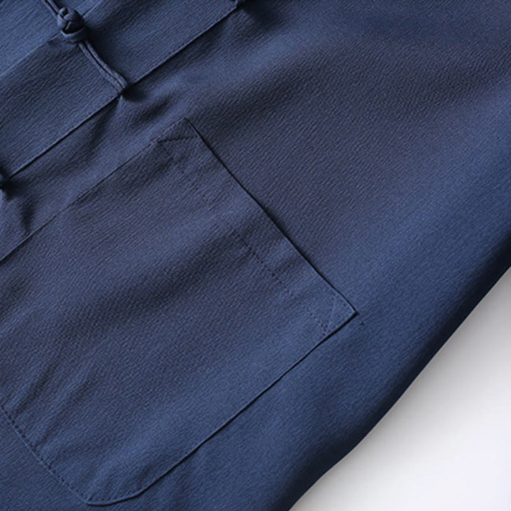 Conjunto de 2 piezas de camisa y pantalones de manga larga con botones de rana y traje tradicional de Tang con Buddha Stones para hombre - image 5