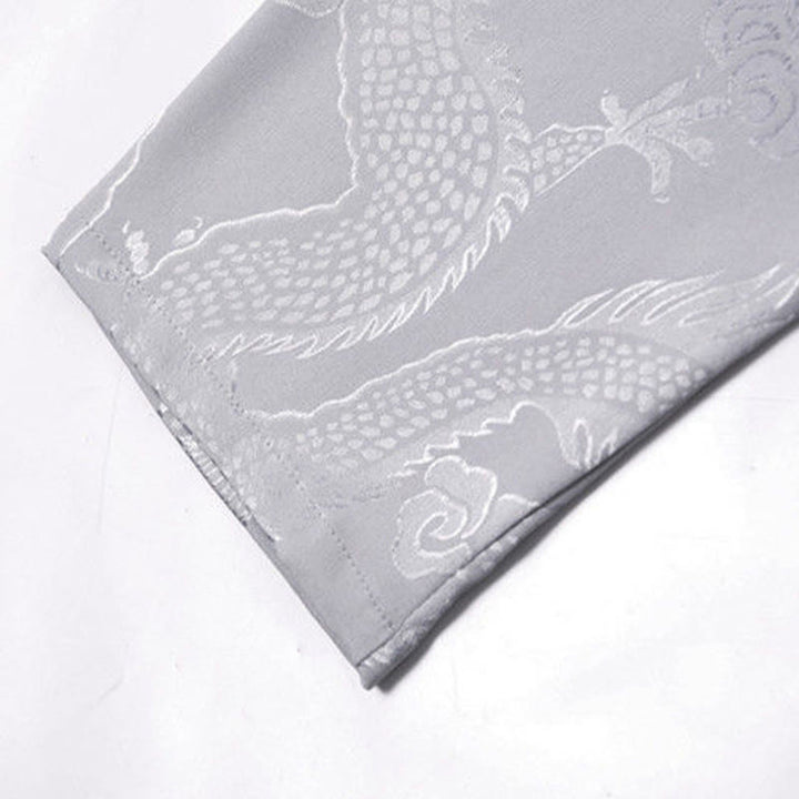 Conjunto de 2 piezas de camisa y pantalones de manga larga con botones de rana y dragón para hombre con Buddha Stones - image 14