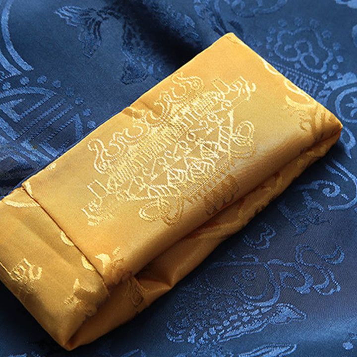 Conjunto de 2 Buddha Stones de traje Tang para hombre con estampado de peces Koi y botones de rana, camisa de manga larga y pantalones - image 15