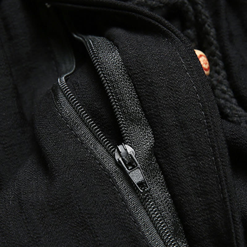 Conjunto de 2 Buddha Stones de traje Tang para hombre con estampado de peces Koi y botones de rana, camisa de manga larga y pantalones - image 3