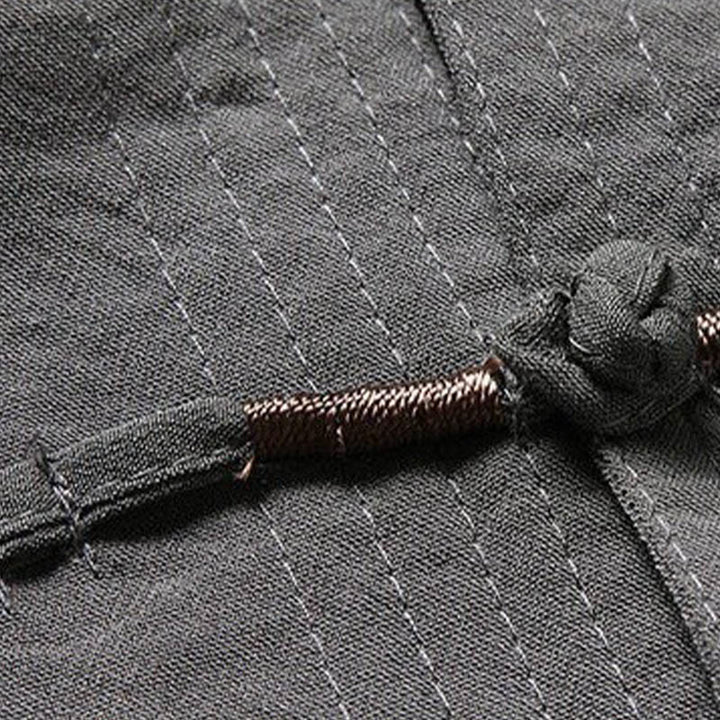 Conjunto de 2 piezas de camisa y pantalones de manga larga con botones de rana para hombre con traje Tang sencillo y Buddha Stones - image 7