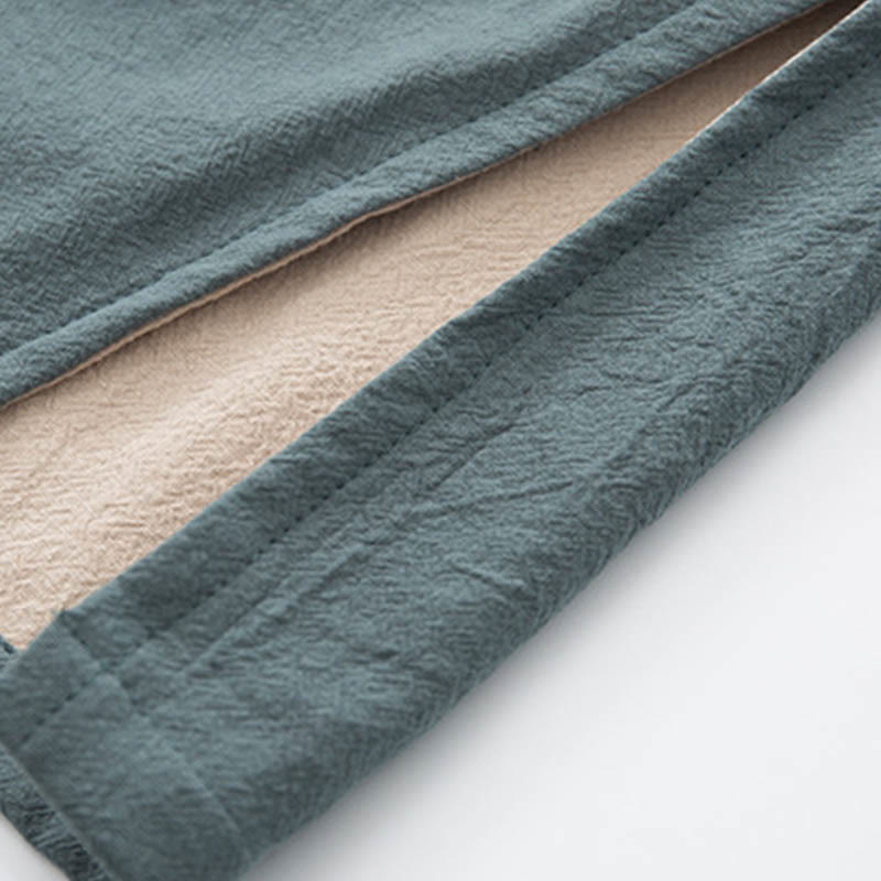 Conjunto de 2 piezas de camisa y pantalones de manga larga con botones de rana de lino para hombre con Buddha Stones - image 10