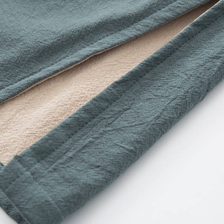 Conjunto de 2 piezas de camisa y pantalones de manga larga con botones de rana de lino para hombre con Buddha Stones - image 10